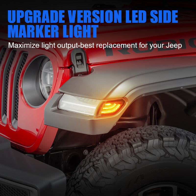 LED-Side-Marker-Front-Fender-Lights- For-2018-Later-Jeep-Wrangler-JL