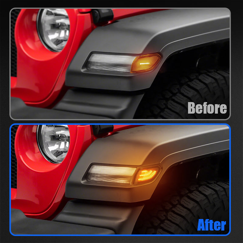 LED-Side-Marker-Front-Fender-Lights- For-2018-Later-Jeep-Wrangler-JL